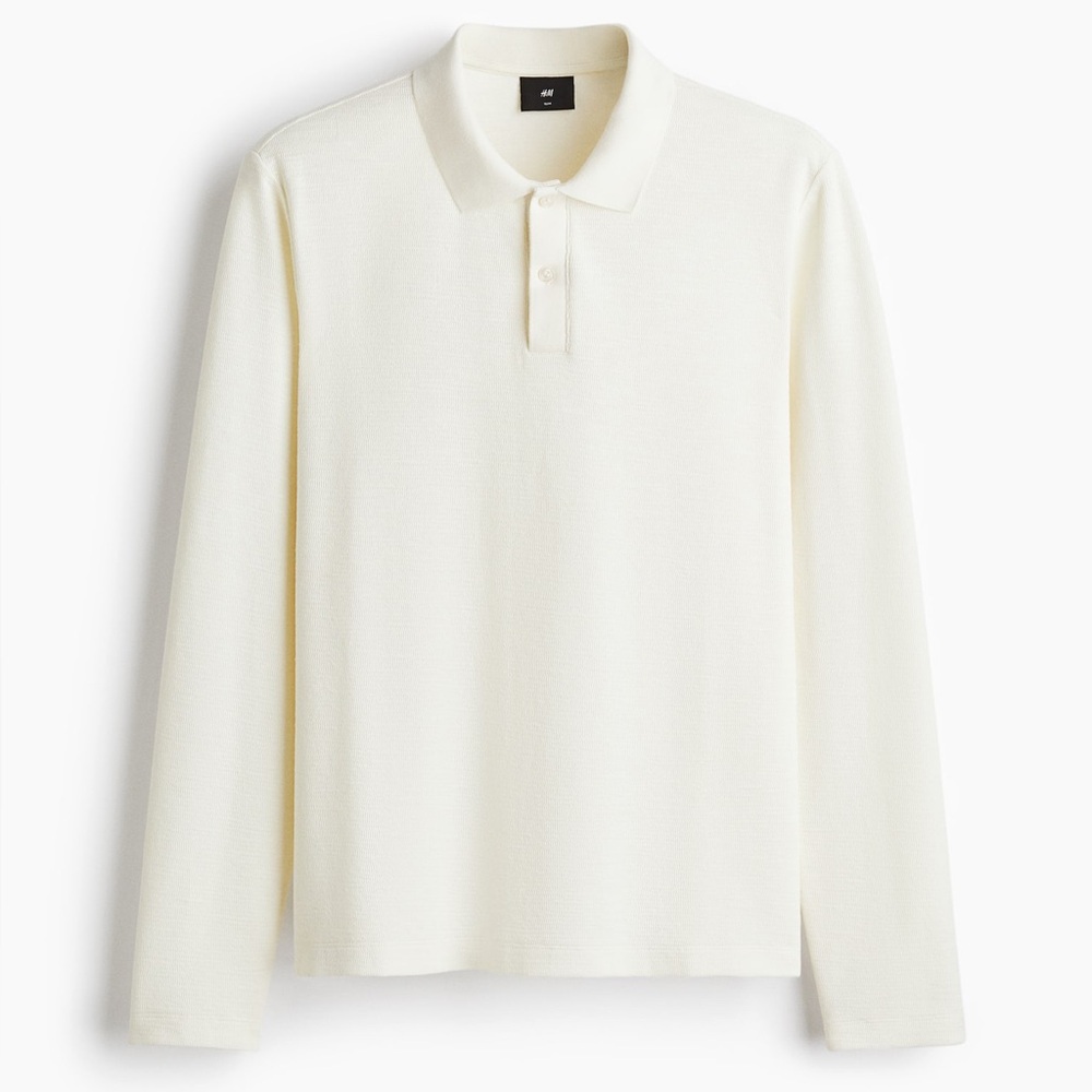 NEW WITH TAGS H&M men size medium SLIM-FIT LONG-SLEEVED POLO SHIRT